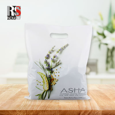 Custom Mylar Die Cut Handle Poly Bags Recycleerbare plastic cadeautas Shopping Bag