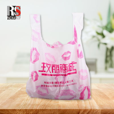 Recycled T-Shirt Patch Handle Plastic Bags voor boodschappen Kleur op maat