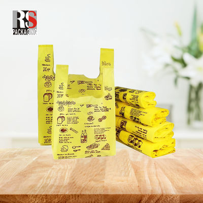 Recycled T-Shirt Patch Handle Plastic Bags voor boodschappen Kleur op maat