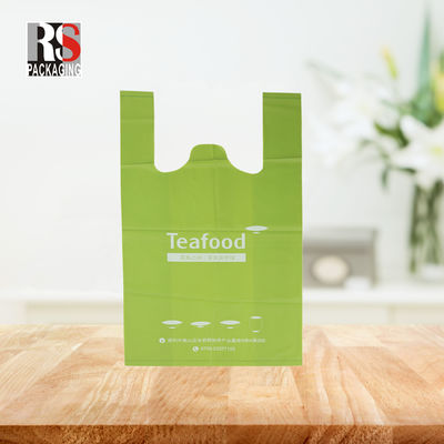 Recycled T-Shirt Patch Handle Plastic Bags voor boodschappen Kleur op maat