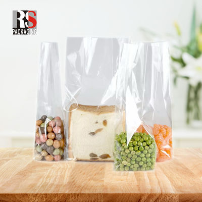 12x8x25 cm plastic vierkante bodem voedselzak voor popcorn in heldere of aangepaste kleuren