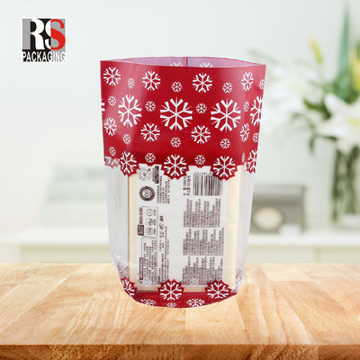 Voedselverpakking Stand-up pouch met kruisblok bodem en cellophane helder traktatie