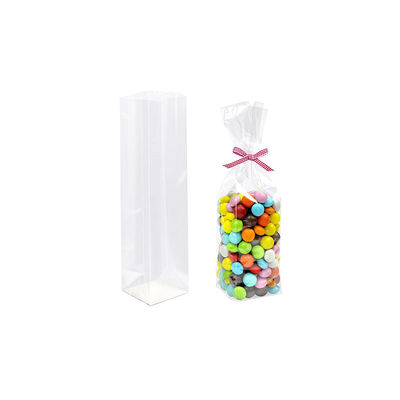 Cellophane Flat bottom bag verpakking warmte afdichting Stand up pouches voor snoep chocolade