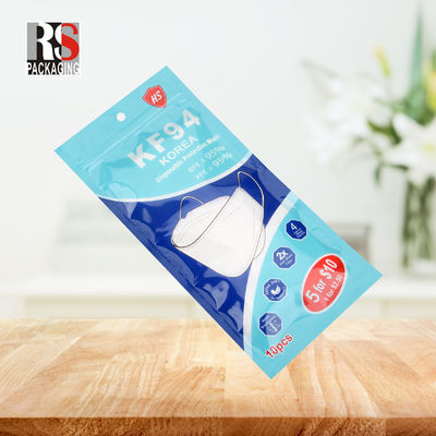 RS31-1 3 lagen gelamineerde poly zak Plastic Zip Lock verpakkingszak voor gezichtsmasker
