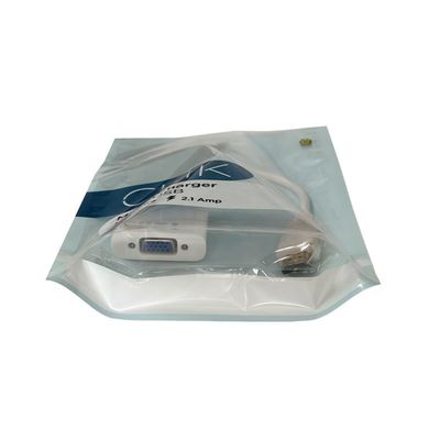 Draadlijn Verpakking Duidelijke Stand Up Zipper Bag Vochtbestendig Voor USB-kabelverpakking