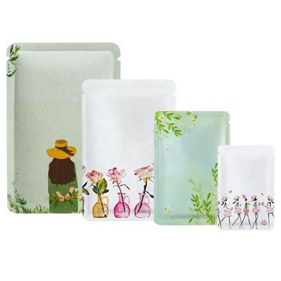 Logo-afdruk Flat 3 Side Seal Pouch For Perfume Lotion Cream Powder Sachet