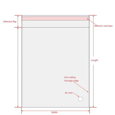 Op maat gemaakte T-shirtverpakking Transparante doorzichtige Opp plastic zakken met zelfklevend materiaal