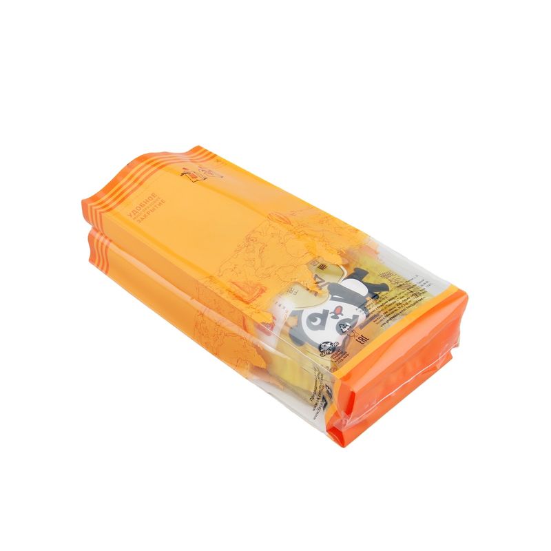Duidelijke of aangepaste kleuren Vierkant bodemzak met aangepaste geprint LOGO Twist Handle