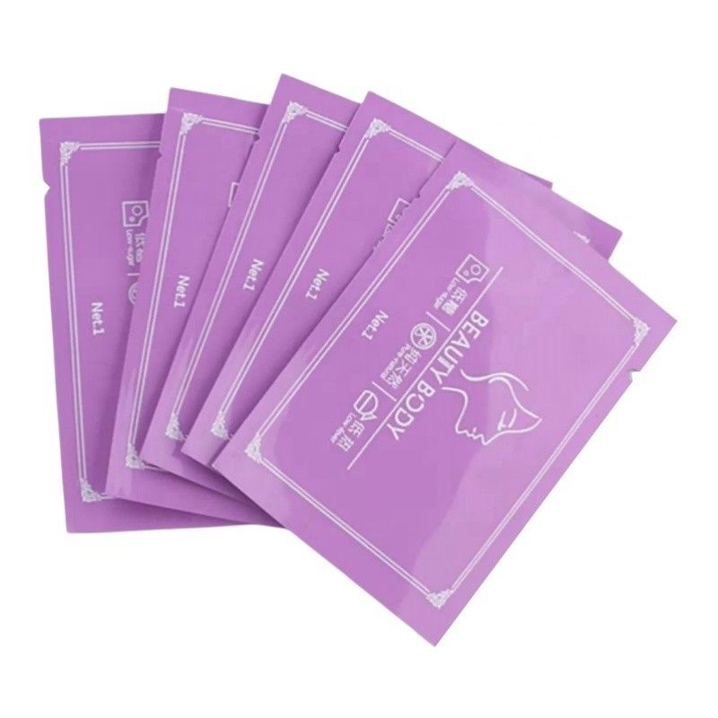 Logo-afdruk Flat 3 Side Seal Pouch For Perfume Lotion Cream Powder Sachet