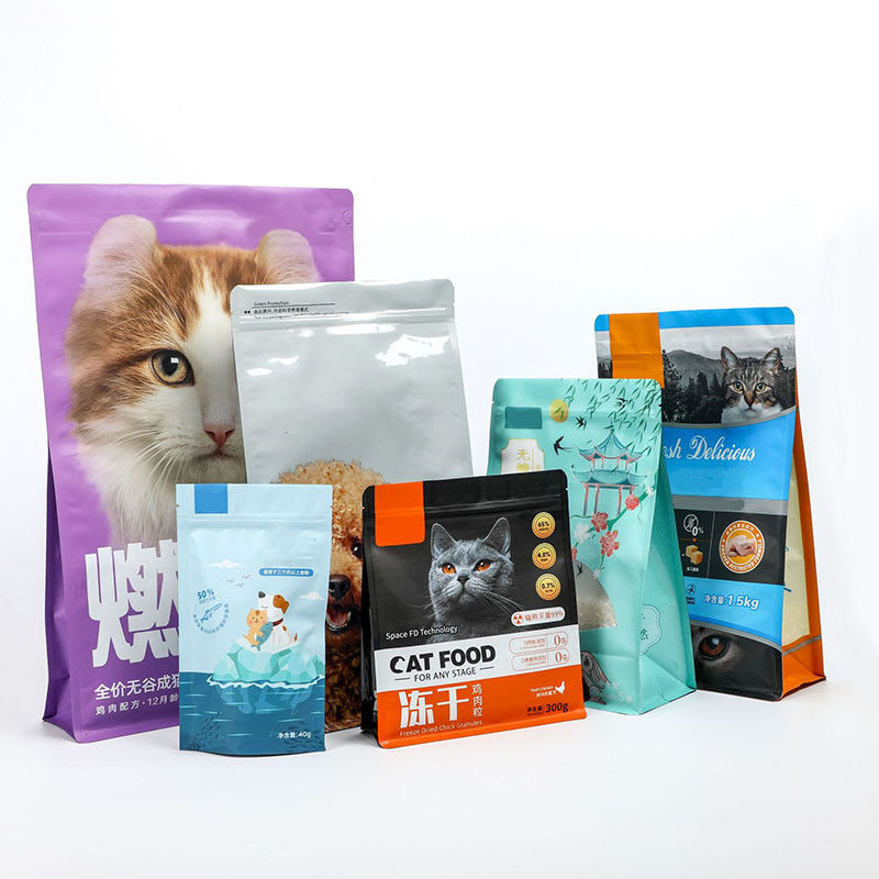Mylar Stand Up Zipper Bag Geurbestendige huisdiervoedselopslag hervergrendelbare Stand Up Pockets