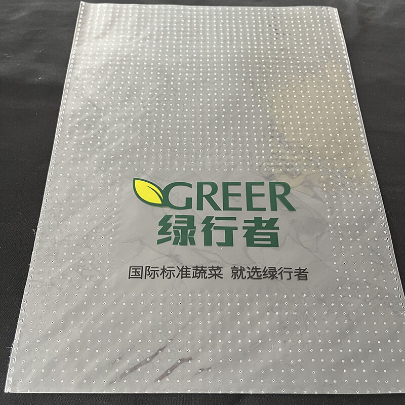 Op maat gemaakte micro geperforeerde OPP warmtezegel Gravure Printing Fresh Green Vegetable Sandwich Packaging Bag