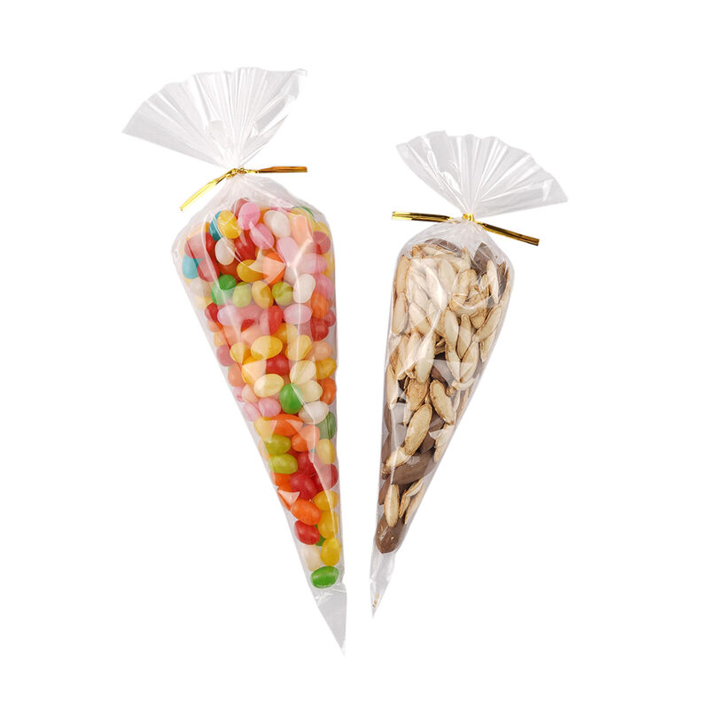 Cello Cellophane Candy Cone Bag Speciale vorm Popcorn Bag Driehoek Plastic Clear Pastry Bag